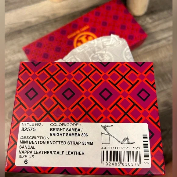 $110. Tory Burch sandals, size 6, color bright samba. Great condition. - Picture 6 of 6